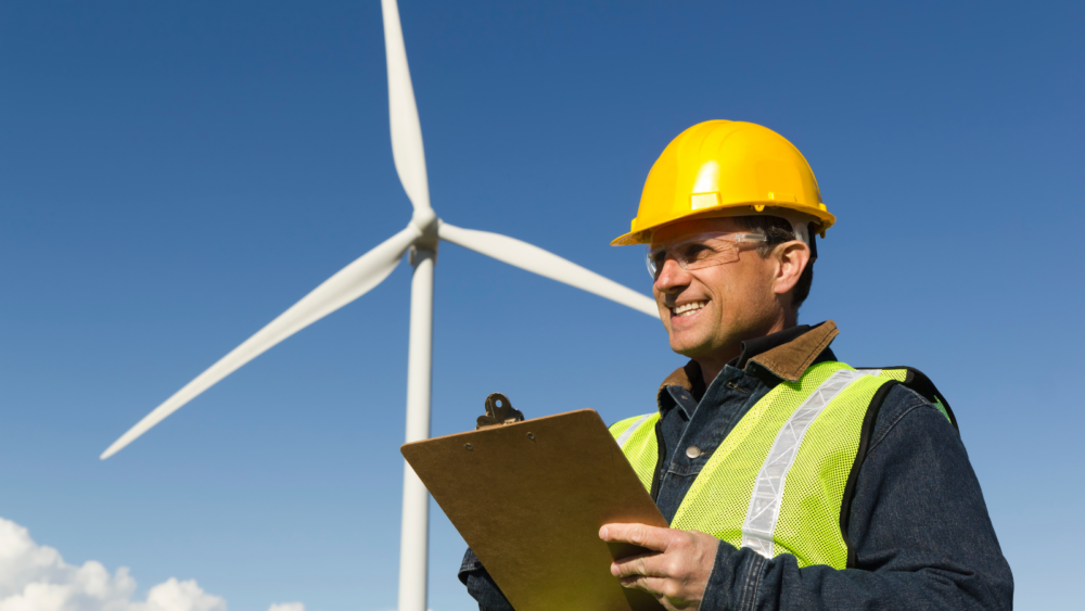 Engineer and Wind Turbine