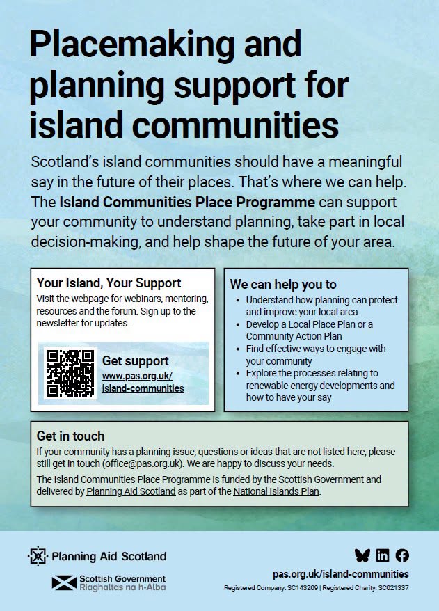 Island Communities Place Programme flyer with QR code