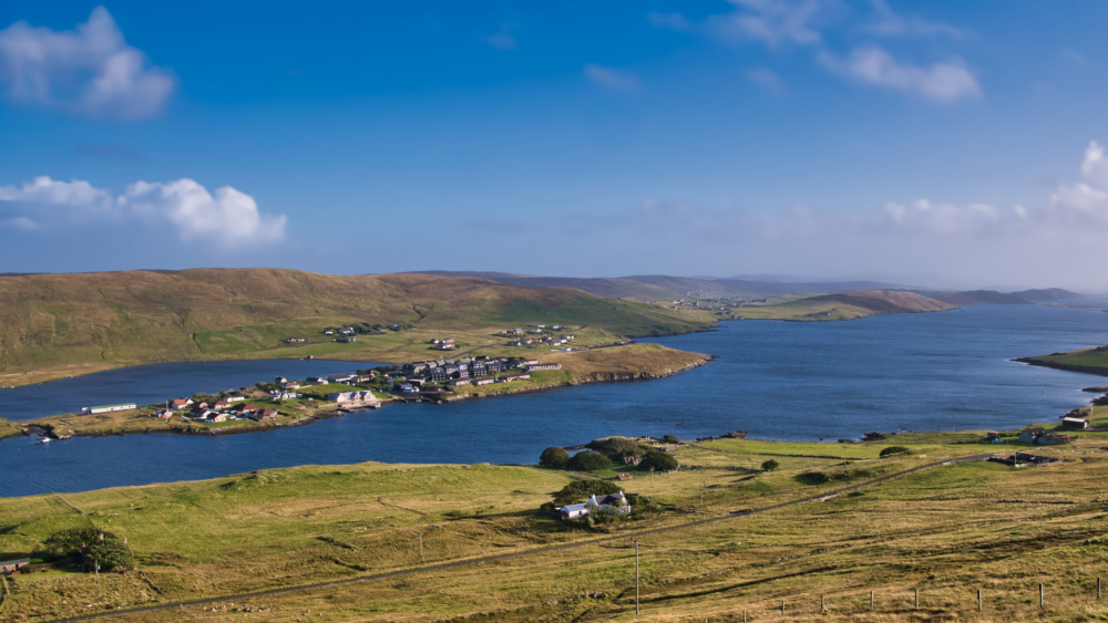 A view of Weisdale Voe on the west of Mainland, Shetland, Scotland, UK by Alan Morris from CANVA
