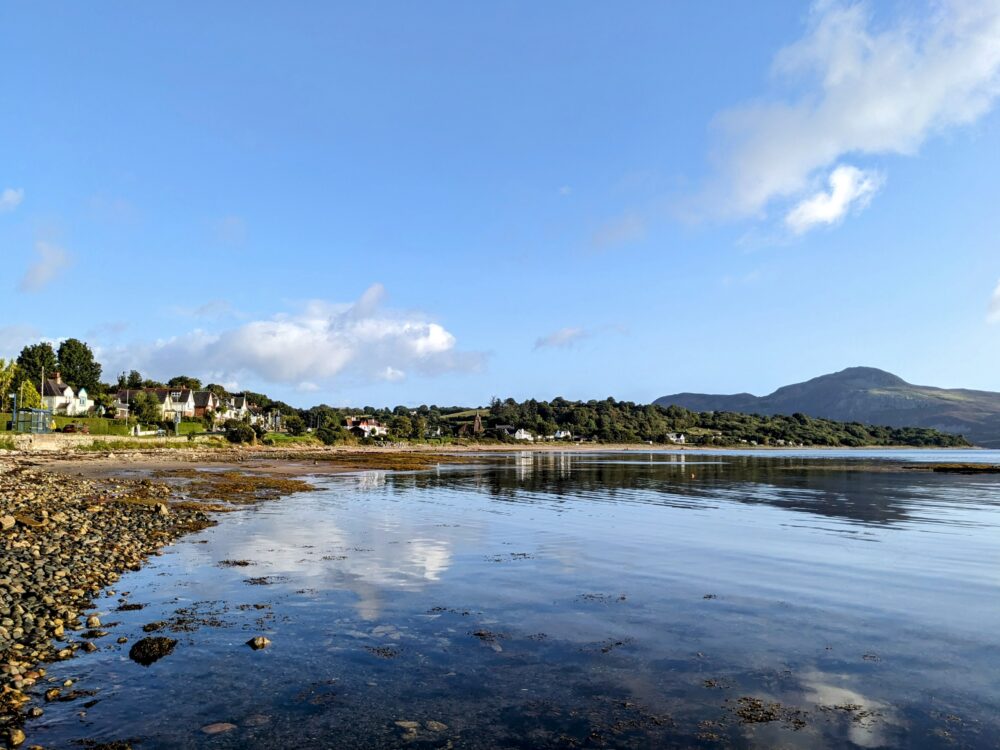 View of Whiting Bay, Isle of Arran in the sunshine