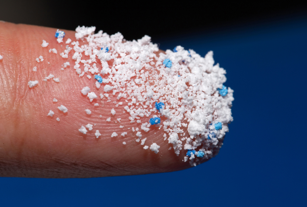 Microplastics on a Finger